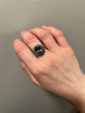 Sterling silver Mystic rainbow topaz ring